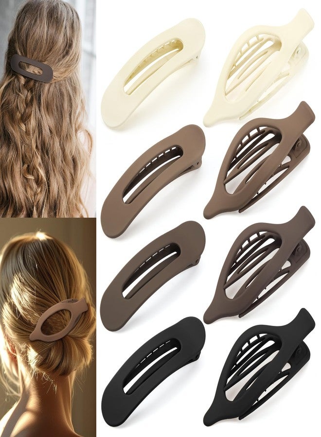 ProSuites 8 PCS Flat Hair Clips, 2 Styles French Claw Clips Strong Hold for Women Girls Thin Hair - Image 1